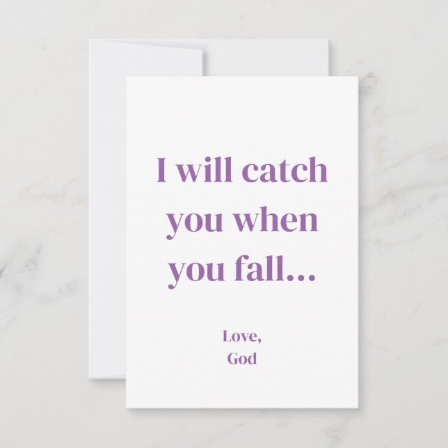 Purple faith I will catch you when you fall. Cards (Front)