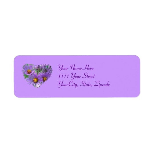 Purple Fall Asters Wildflower Label Return Address Label