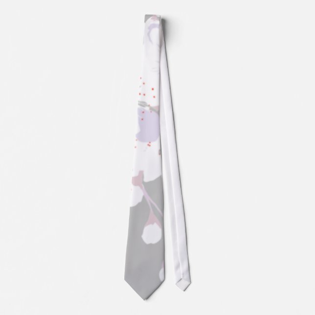 purple fall floral flower sakura neck ties (Front)