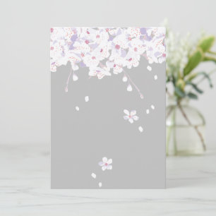 purple fall floral sakura program greeting cards