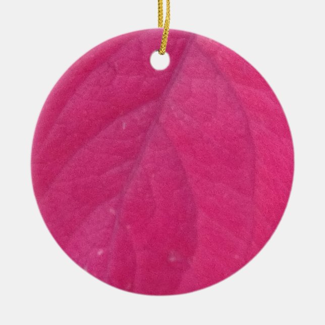 Purple Fall Leaf Ceramic Ornament (Front)