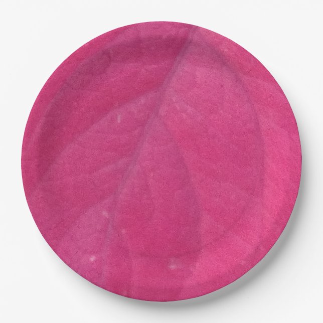 Purple Fall Leaf Paper Plate (Front)