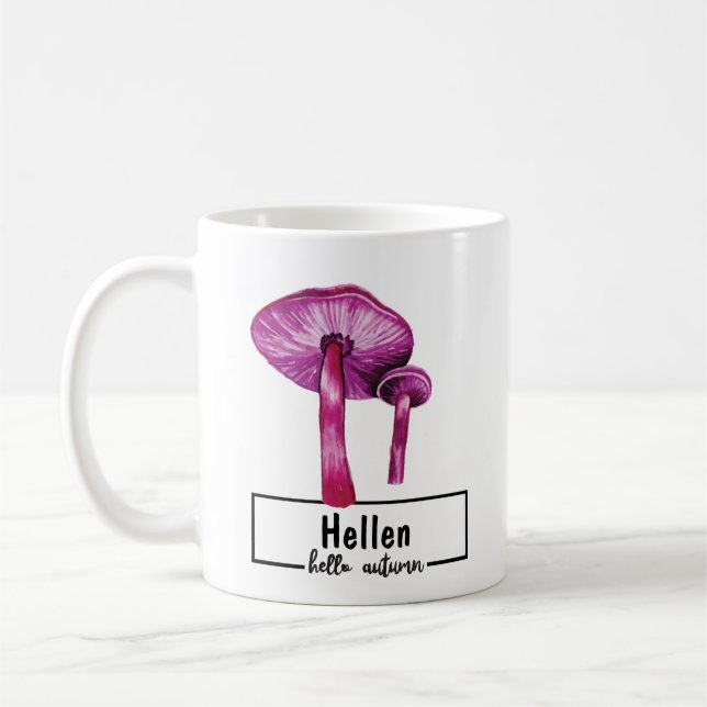 Purple Fall Mushroom Coffee Mug (Left)
