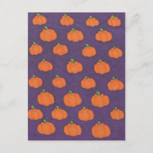 Purple Fall Pumpkin Pattern Postcard