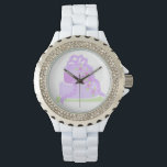 Purple Fancy Cake Watch<br><div class="desc">A  classy design featuring a three tier purple cake with ribbons and floral accents.</div>