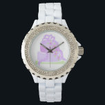 Purple Fancy Cake Watch<br><div class="desc">A classy design featuring a three tier purple cake with ribbons and floral accents.</div>