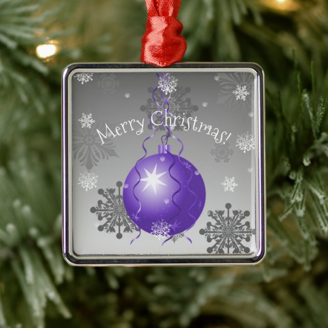 Purple Fancy Christmas Ornament Ceramic Ornament (Tree)