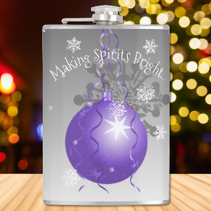 Purple Fancy Christmas Ornament Flask