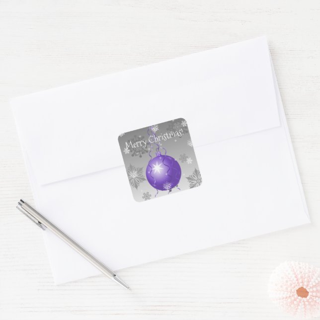 Purple Fancy Christmas Ornament Sticker (Envelope)