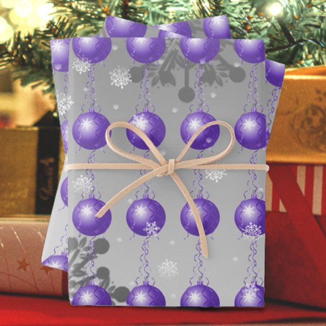 Purple Fancy Christmas Ornament Wrapping Paper (Purple Fancy Ornament Wrapping Paper)