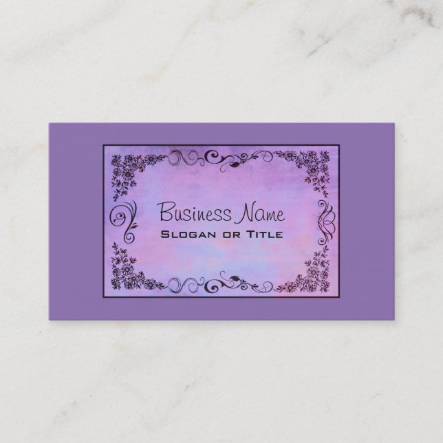 Purple Fancy Frame Business Card (Front)