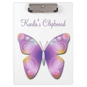 Purple Fantasy Butterfly Clipboard