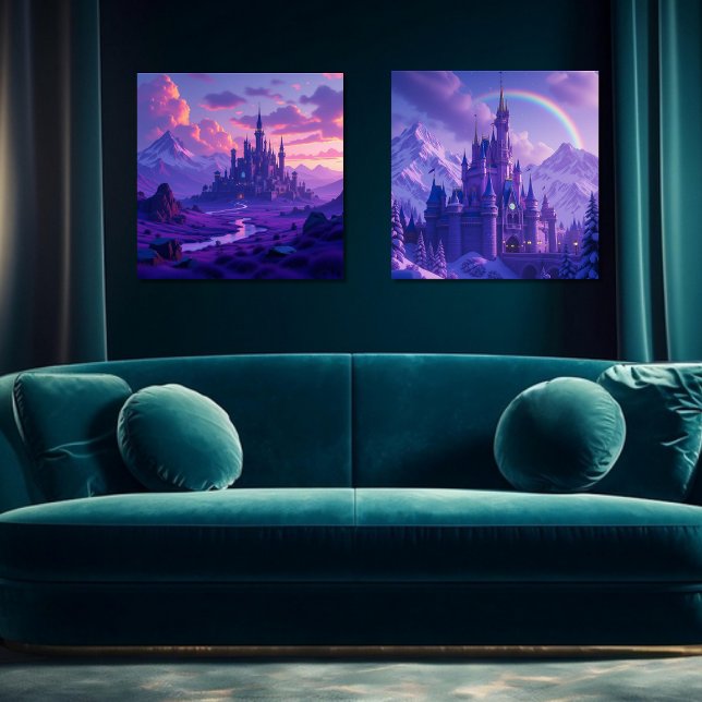 Purple Fantasy Castle Print Set of 2 (Creator Uploaded)