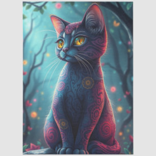 Purple Fantasy Cat Tissue Paper