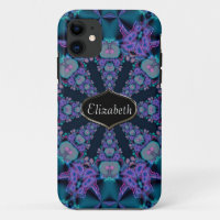 Purple Fantasy Fractal Custom Name iPhone 5 Case
