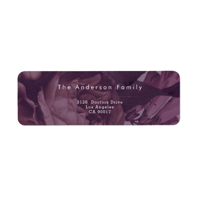 Purple fantasy Wedding Return Address Label (Front)