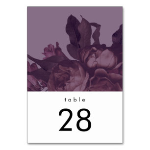 Purple Fantasy Wedding Table Numbers