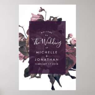 Purple Fantasy Wedding Welcome Poster