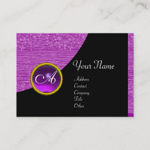 PURPLE FASHION BEADS MONOGRAM ,black amethyst Business Card