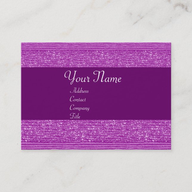 PURPLE FASHION BEADS MONOGRAM BUSINESS CARD (Front)