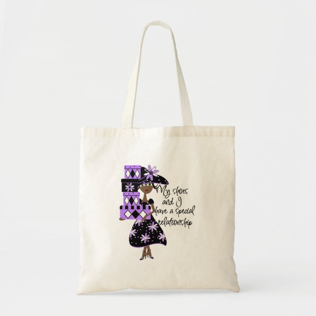 Purple Fashion Tote Bag (Front)