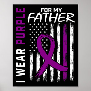 Purple Father Dad Dementia Heimerheimer Awareness Poster
