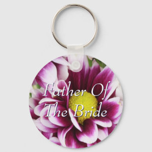 Purple Father Of The Bride Bouquet Key Ring