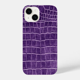 Purple Faux Crocodile Pattern iPhone 14 Case