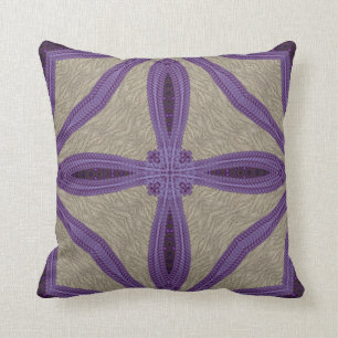 Purple Faux Embroidery Cushion
