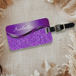 Purple Faux Glitter Bling Personalised Metal  Luggage Tag<br><div class="desc">This design may be personalised in the area provided by changing the photo and/or text. Or it can be customised by clicking Personalise this Template and then choosing the click to customise further option and delete or change the colour of the background, add text, change the text colour or style,...</div>