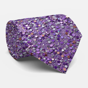 Purple Faux Glitter + Silk Luxury Gentleman's Tie