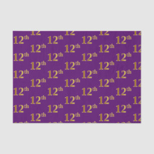 Purple, Faux Gold 12th (Twelfth) Event Tissue Paper