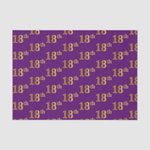 Purple, Faux Gold 18th (Eighteenth) Event Tissue Paper