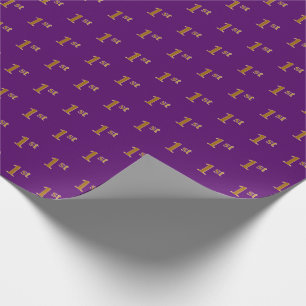 Purple, Faux Gold 1st (First) Event Wrapping Paper
