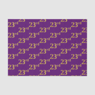 Purple, Faux Gold 23rd (Twenty-Third) Event Tissue Paper