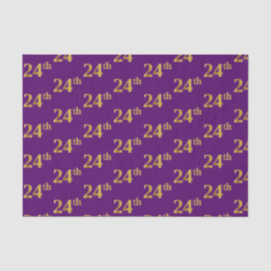 Purple, Faux Gold 24th (Twenty-Fourth) Event Tissue Paper