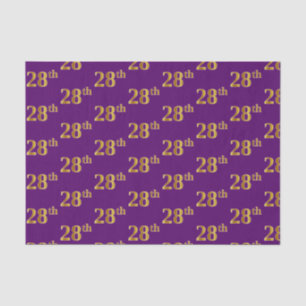 Purple, Faux Gold 28th (Twenty-Eighth) Event Tissue Paper