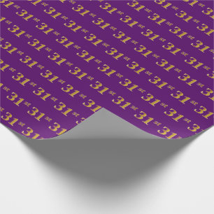 Purple, Faux Gold 31st (Thirty-First) Event Wrapping Paper