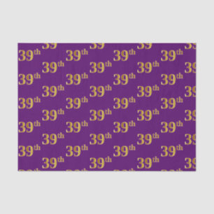 Purple, Faux Gold 39th (Thirty-Ninth) Event Tissue Paper
