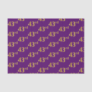 Purple, Faux Gold 43rd (Forty-Third) Event Tissue Paper