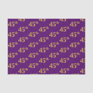 Purple, Faux Gold 45th (Forty-Fifth) Event Tissue Paper