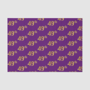 Purple, Faux Gold 49th (Forty-Ninth) Event Tissue Paper