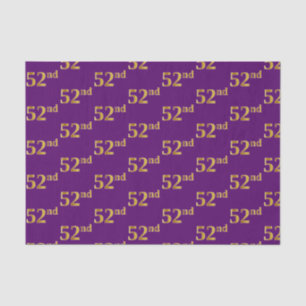 Purple, Faux Gold 52nd (Fifty-Second) Event Tissue Paper