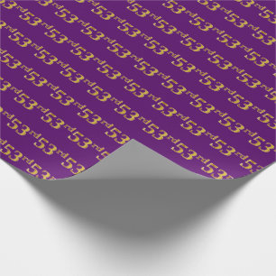 Purple, Faux Gold 53rd (Fifty-Third) Event Wrapping Paper