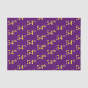 Purple, Faux Gold 54th (Fifty-Fourth) Event Tissue Paper
