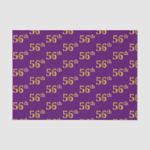 Purple, Faux Gold 56th (Fifty-Sixth) Event Tissue Paper