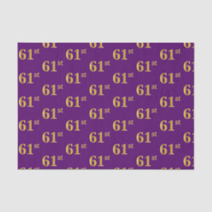 Purple, Faux Gold 61st (Sixty-First) Event Tissue Paper