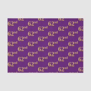 Purple, Faux Gold 62nd (Sixty-Second) Event Tissue Paper