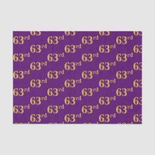 Purple, Faux Gold 63rd (Sixty-Third) Event Tissue Paper