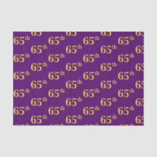 Purple, Faux Gold 65th (Sixty-Fifth) Event Tissue Paper